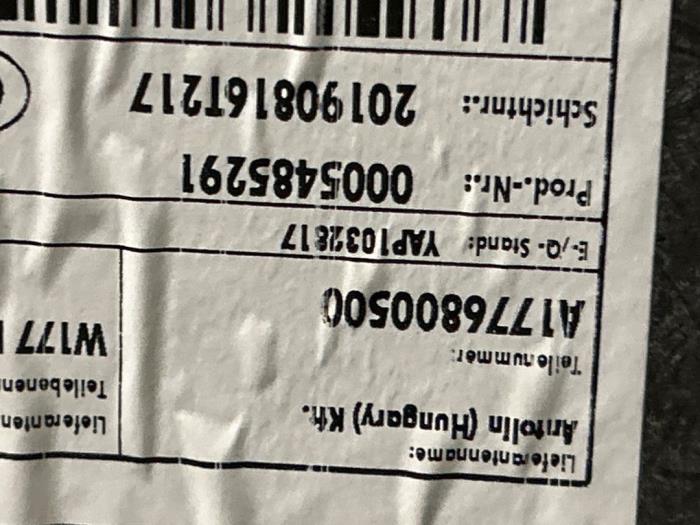 Kofferbak Mat Mercedes A-Klasse