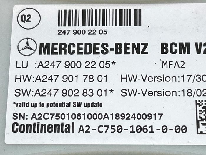 Módulo de confort Mercedes A-Klasse