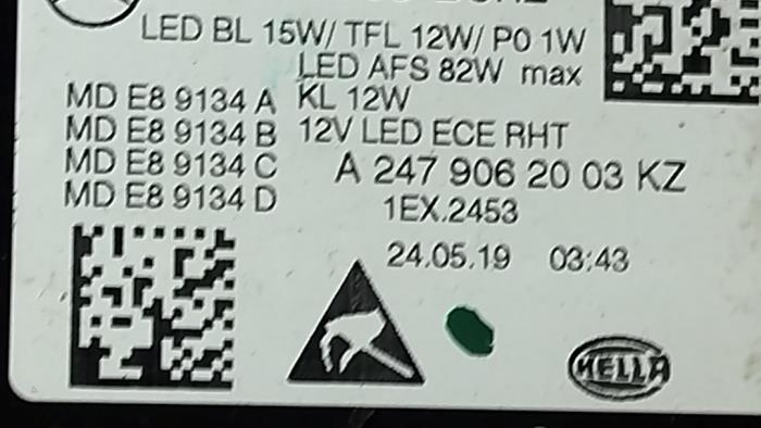 Headlight, right Mercedes B-Klasse