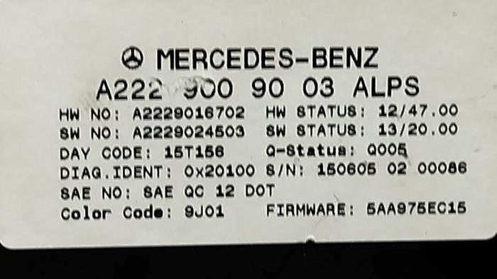 Sterowanie komputera pokladowego Mercedes S-Klasse