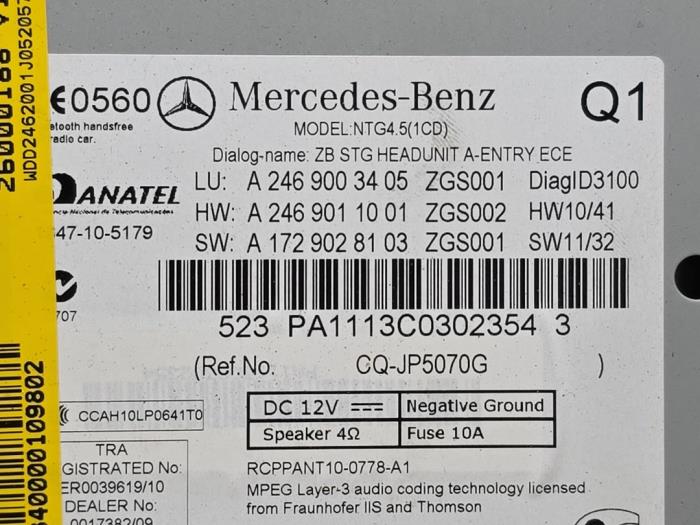 Radio Mercedes B-Klasse