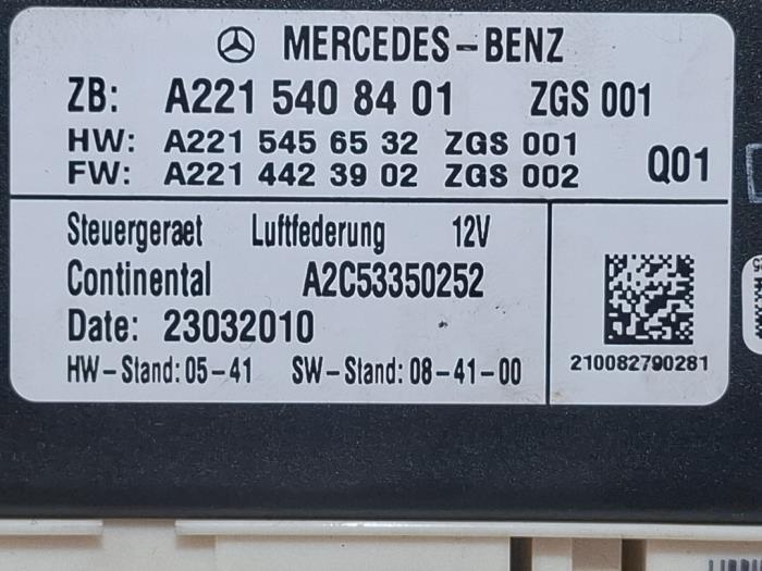 Modul zawieszenia pneumatycznego Mercedes S-Klasse
