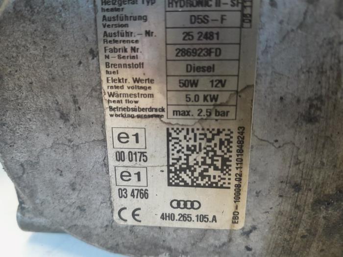 Standkachel van een Audi A8 (D4) 4.2 TDI V8 32V Quattro 2011