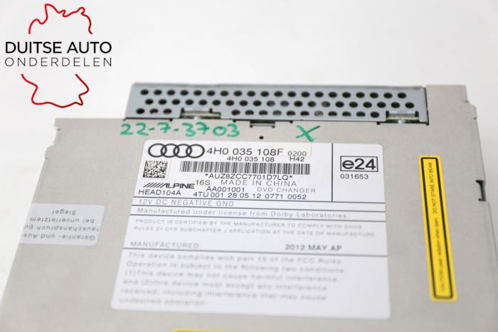 DVD Speler van een Audi A8 (D4) 3.0 TDI V6 24V Quattro 2013