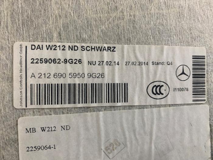 Hemelbekleding van een Mercedes-Benz E (W212) E-220 CDI 16V BlueEfficiency,BlueTEC 2014