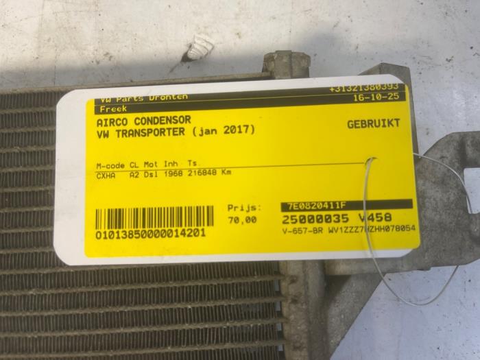 Gebruikte Airco Condensor Volkswagen Transporter T6 2.0 TDI 150 Prijs € 70,00 Margeregeling aangeboden door VW Parts Dronten