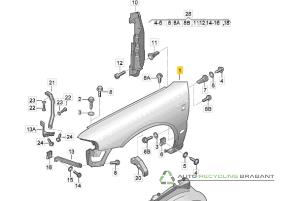 Gebruikte Scherm links-voor Audi RS 4 Avant (B5) Prijs € 450,00 Margeregeling aangeboden door Auto Recycling Brabant