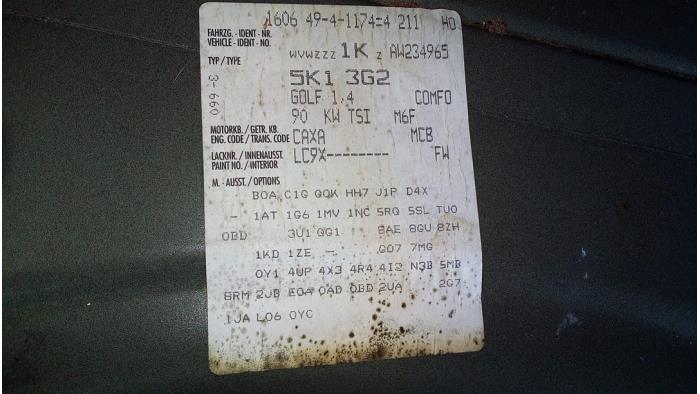 Volkswagen Golf VI 1.4 TSI 122 16V Sloopvoertuig (2010, Zwart)