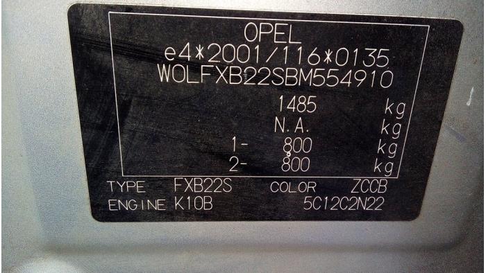 Opel Agila 1.0 12V Sloopvoertuig (2011, Grijs)