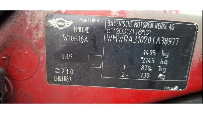 Mini Mini One/Cooper 1.6 16V One Sloopvoertuig (2003, Rood)