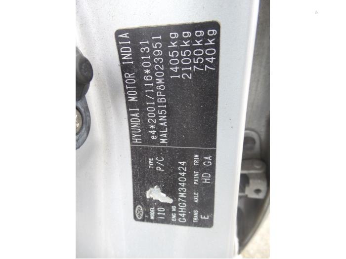 Hyundai i10 1.1i 12V Sloopvoertuig (2008, Grijs)