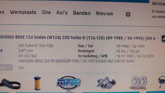 Mercedes E diesel 2.5 250 D Turbo Sloopvoertuig (1992, Rood)