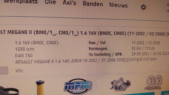 Renault Megane II 1.6 16V Autom. Sloopvoertuig (2003, Rood)