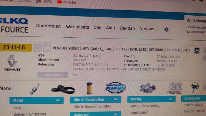 Renault Scénic I 2.0 16V IDE Sloopvoertuig (2003, Grijs)