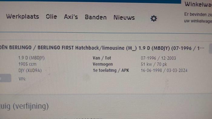 Citroen Berlingo 1.9 D Sloopvoertuig (1998, Groen)