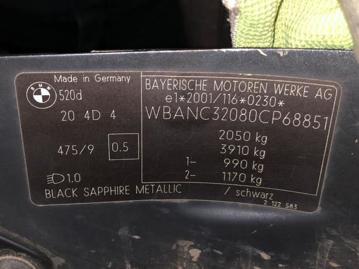 BMW 5 serie 520d 16V Corporate Lease Sloopvoertuig (2007, Zwart)