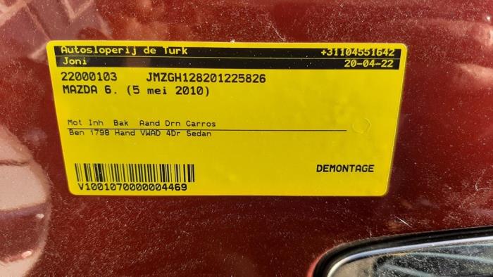 Mazda 6 1.8i 16V Sloopvoertuig (2010, Rood)