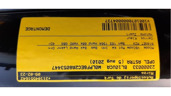 Opel Astra J 1.4 Turbo 16V Sloopvoertuig (2010, Zwart)