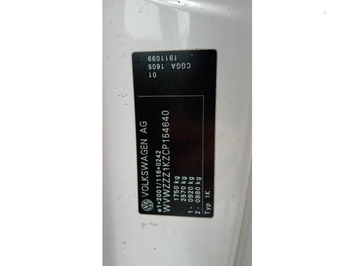 Volkswagen Golf VI 1.4 16V Sloopvoertuig (2012, Wit)