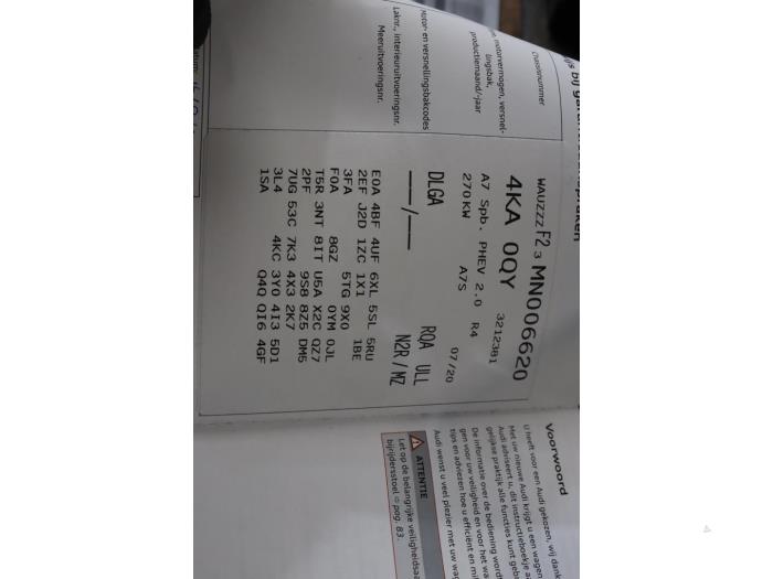 Audi A7 Sportback 2.0 16V 50 TFSI E Quattro Sloopvoertuig (2020, Metallic, Zilvergrijs)