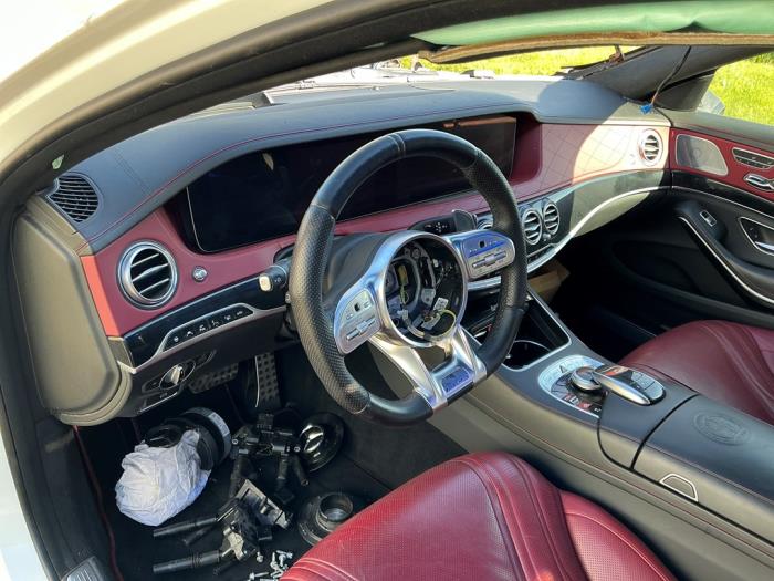 Mercedes S AMG 4.0 S-63 L AMG V8 Turbo 4-Matic+ Sloopvoertuig (2018, Wit)