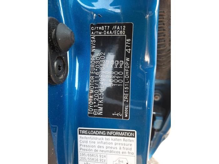 Toyota Auris 1.6 Dual VVT-i 16V Sloopvoertuig (2012, Blauw)