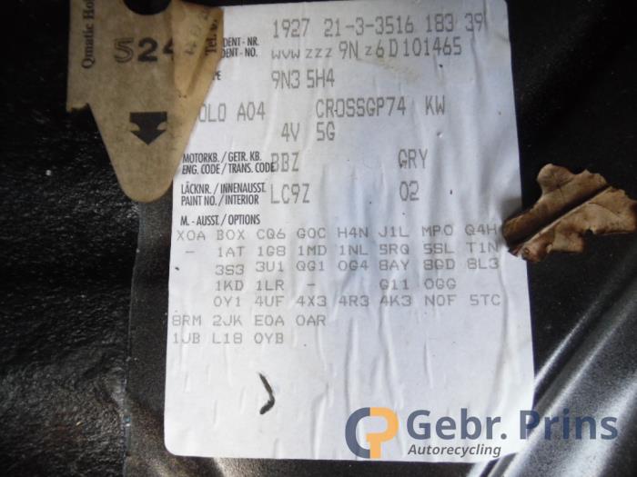 Volkswagen Polo IV 1.4 16V Sloopvoertuig (2006, Zwart)