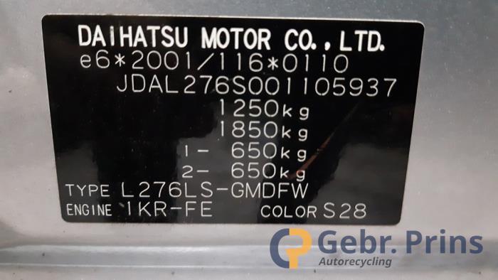 Daihatsu Cuore 1.0 12V DVVT Sloopvoertuig (2008, Grijs)