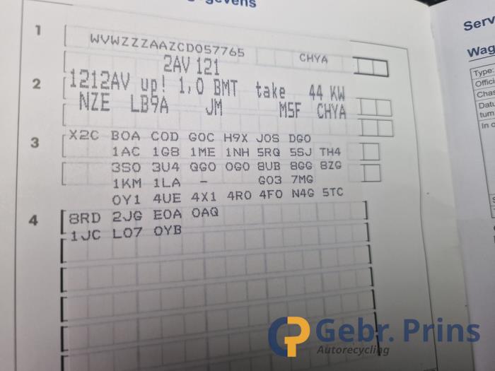 Volkswagen Up! 1.0 12V 60 Sloopvoertuig (2012, Wit)