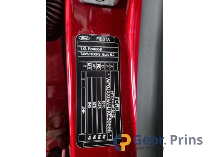 Ford Fiesta 7 1.0 EcoBoost 12V 100 Sloopvoertuig (2019, Rood)