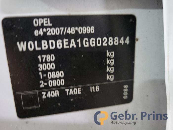 Opel Astra K 1.0 Turbo 12V Sloopvoertuig (2016, Wit)