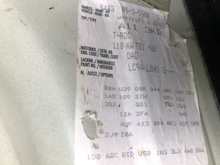 Volkswagen T-Roc I 1.5 TSI Evo BMT 16V Sloopvoertuig (2020, Wit)