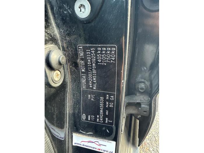 Hyundai i10 1.1i 12V Sloopvoertuig (2008, Zwart)