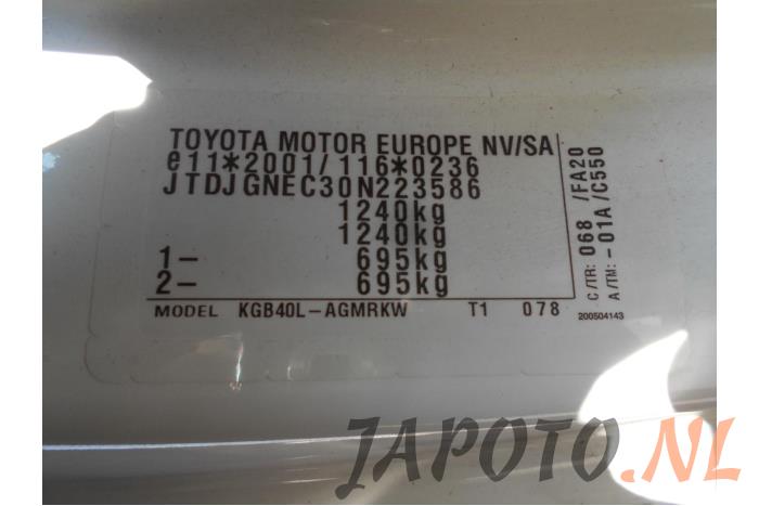 Toyota Aygo 1.0 12V VVT-i Sloopvoertuig (2018, Wit)
