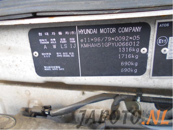 Hyundai Atos 1.0 12V Sloopvoertuig (2000, Grijs)