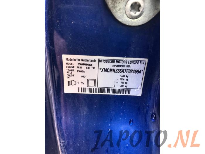 Mitsubishi Colt 1.5 16V Sloopvoertuig (2006, Blauw)