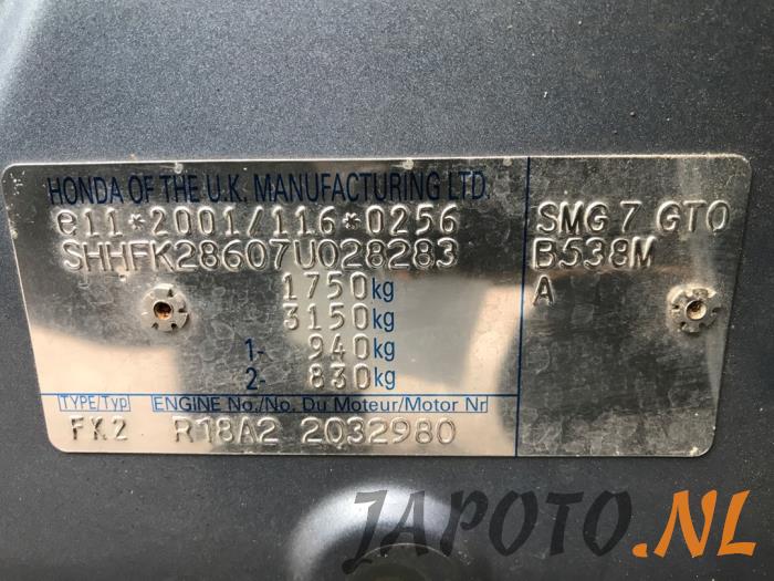 Honda Civic 1.8i VTEC 16V Sloopvoertuig (2007, Blauw)