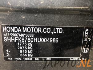 Honda Civic 1.0i VTEC Turbo 12V Sloopvoertuig (2018, Grijs)