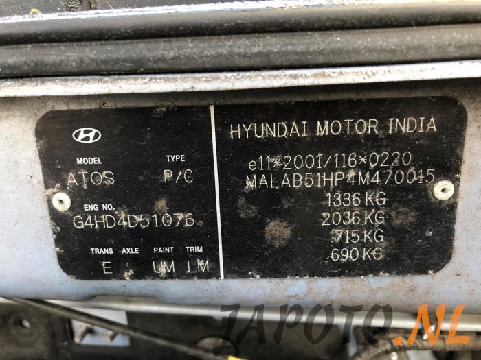 Hyundai Atos 1.1 12V Sloopvoertuig (2004, Grijs)