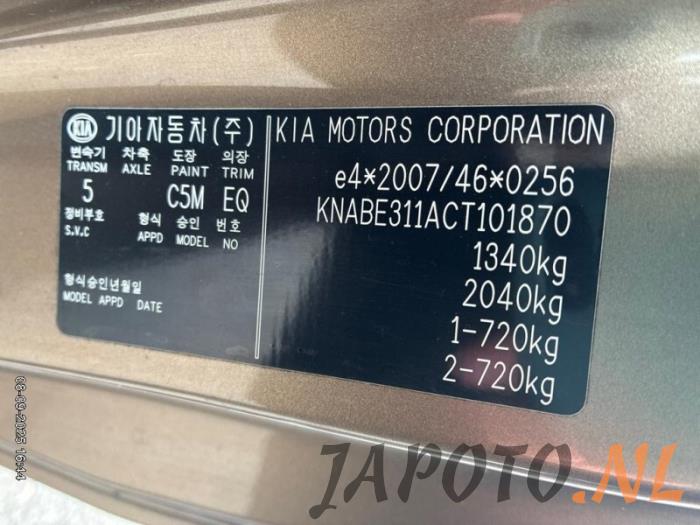 Kia Picanto 1.0 12V Sloopvoertuig (2011, Bruin)