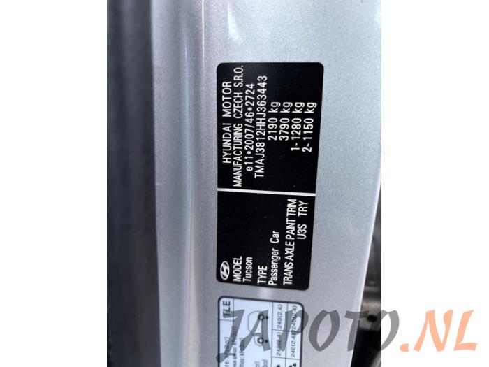 Hyundai Tucson 1.6 T-GDi 16V 4WD Sloopvoertuig (2017, Grijs)