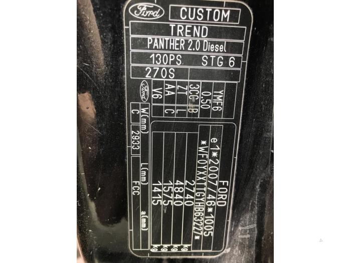 Ford Transit Custom 2.0 TDCi 16V Eco Blue 130 Sloopvoertuig (2017, Zwart)