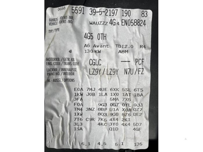 Audi A6 Avant 2.0 TDI 16V Sloopvoertuig (2013, Zwart)