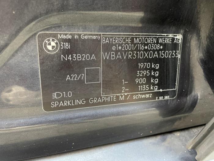 BMW 3 serie Touring 318i 16V Sloopvoertuig (2008, Grijs)