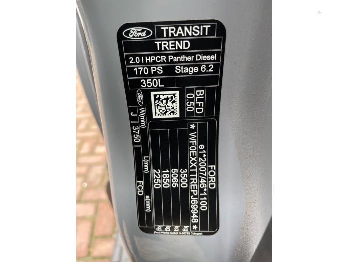 Ford Transit 2.0 TDCi 16V Eco Blue mHEV 170 Sloopvoertuig (2023, Grijs)