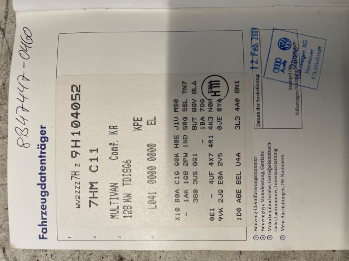 Volkswagen Multivan T5 2.5 Tdi Sloopvoertuig (2009, Zwart)