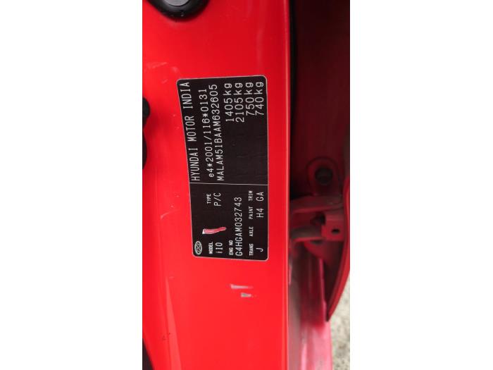 Hyundai i10 1.1i 12V Sloopvoertuig (2010, Rood)