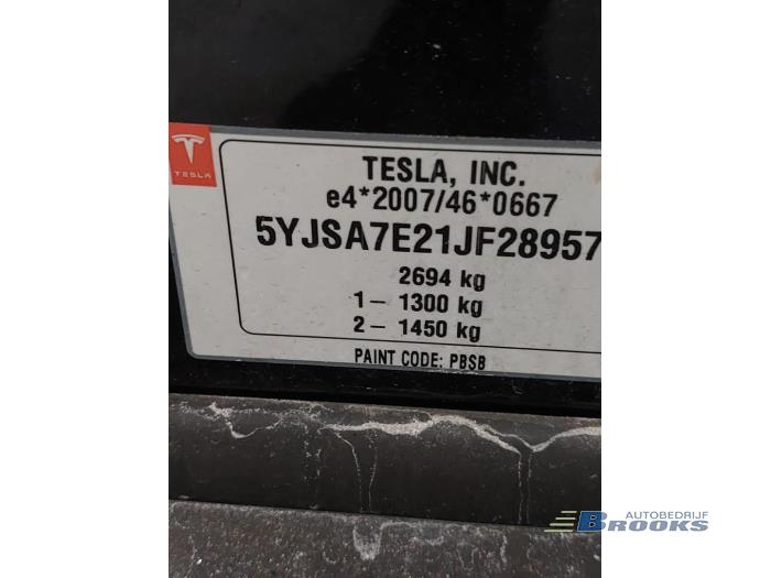 Tesla Model S 100D Sloopvoertuig (2018, Zwart)