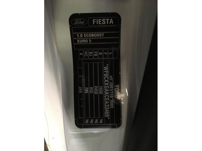 Ford Fiesta 6 1.0 EcoBoost 12V 100 Sloopvoertuig (2014, Wit)