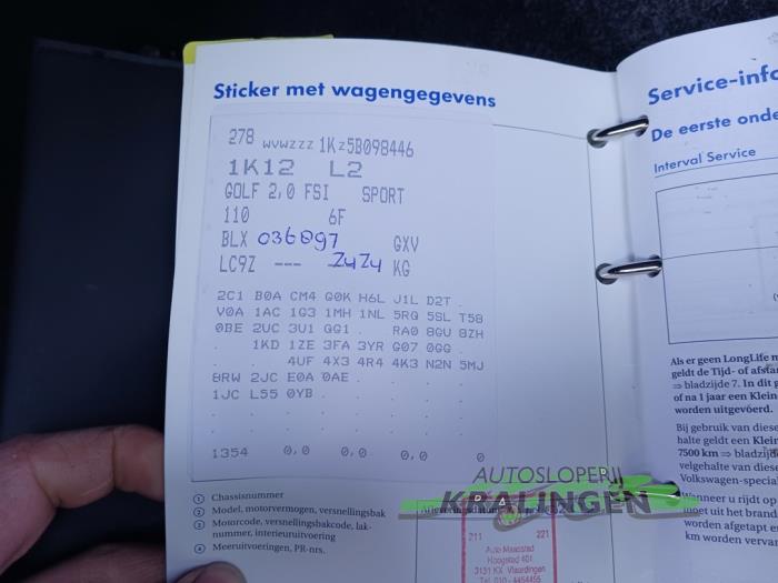 Volkswagen Golf V 2.0 FSI 16V Sloopvoertuig (2005, Zwart)